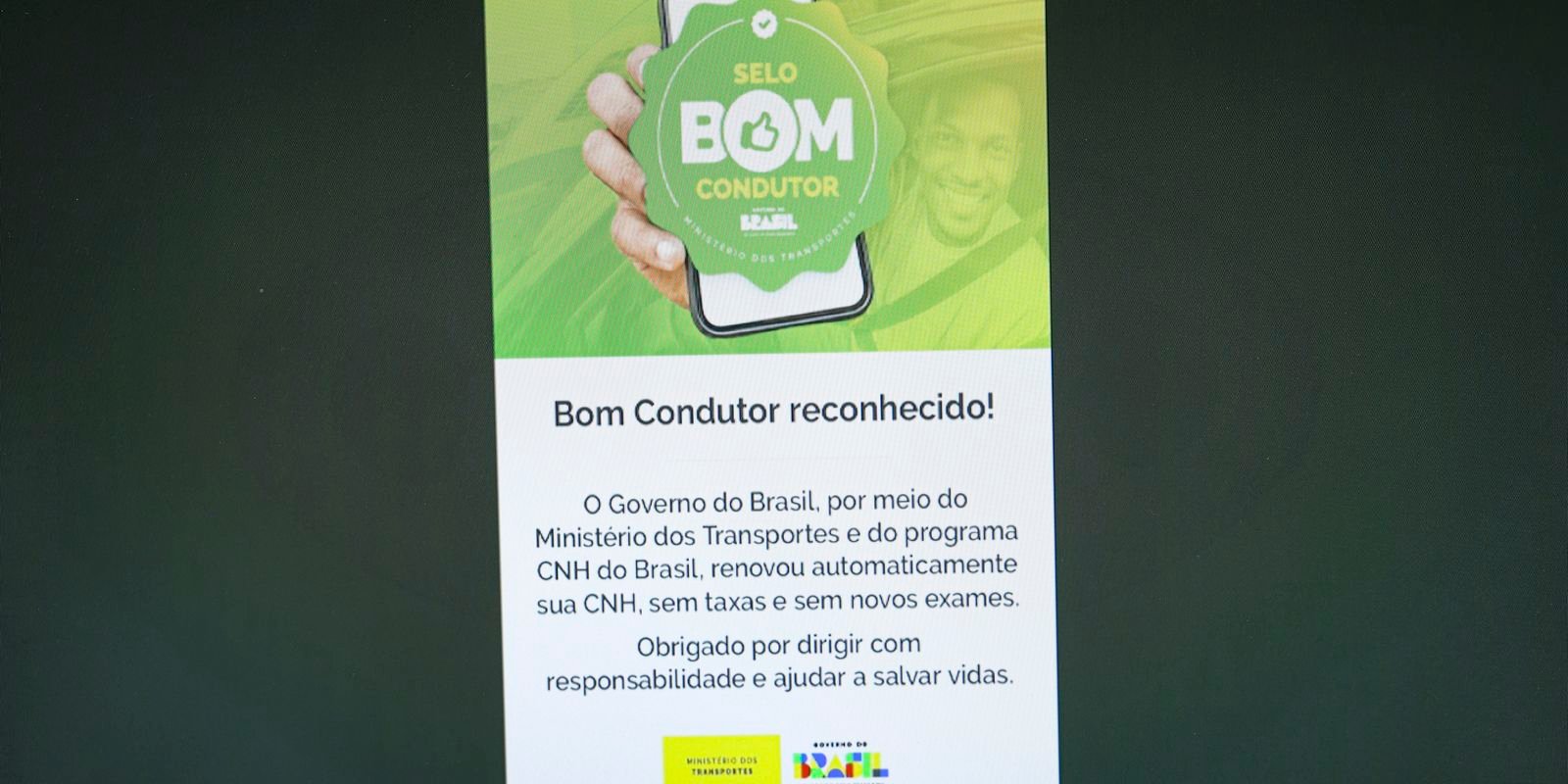 Renovação automática de CNH beneficia 300 mil na primeira semana