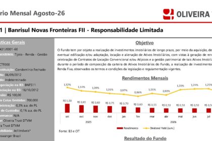 Capa do Relatório Gerencial de 08/2026 do BNFS11 (BANRISUL NOVAS FRONTEIRAS FUNDO DE INVESTIMENTO IMOBILIARIO - RESPONSABILIDADE LIMITADA)