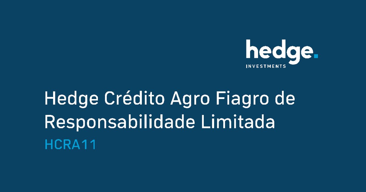 Capa do Relatório Gerencial de 08/2026 do HCRA11 (HEDGE CRÉDITO AGRO FIAGRO DE RESPONSABILIDADE LIMITADA)