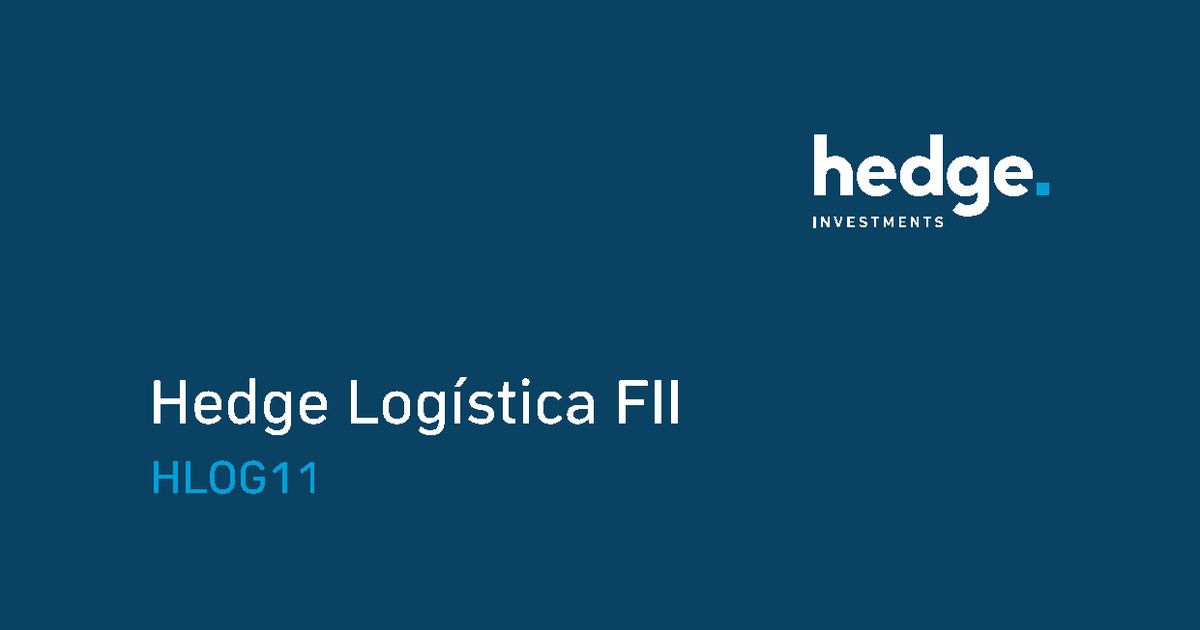 Capa do Relatório Gerencial de 08/2026 do HLOG11 (HEDGE LOGÍSTICA FUNDO DE INVESTIMENTO IMOBILIÁRIO DE RESPONSABILIDADE LIMITADA)