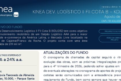 Capa do Relatório Gerencial de 08/2026 do KDLG11 (KINEA DESENVOLVIMENTO LOGÍSTICO II FUNDO DE INVESTIMENTO IMOBILIÁRIO RESPONSABILIDADE LIMITADA)
