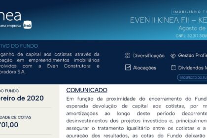 Capa do Relatório Gerencial de 08/2026 do KEVE11 (EVEN II KINEA FUNDO DE INVESTIMENTO IMOBILIÁRIO RESPONSABILIDADE LIMITADA)