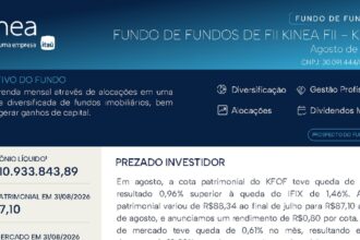 Capa do Relatório Gerencial de 08/2026 do KFOF11 (FUNDO DE FUNDOS DE INVESTIMENTO IMOBILIÁRIO KINEA FII RESPONSABILIDADE LIMITADA)