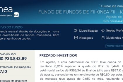 Capa do Relatório Gerencial de 08/2026 do KFOF11 (FUNDO DE FUNDOS DE INVESTIMENTO IMOBILIÁRIO KINEA FII RESPONSABILIDADE LIMITADA)