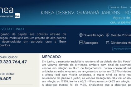 Capa do Relatório Gerencial de 08/2026 do KGUJ11 (KINEA DESENVOLVIMENTO GUARARÁ JARDINS FUNDO DE INVESTIMENTO IMOBILIÁRIO RESPONSABILIDADE LIMITADA)