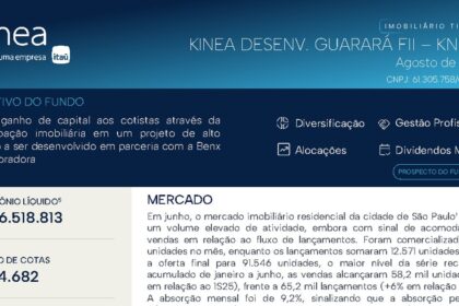 Capa do Relatório Gerencial de 08/2026 do KNGR11 (KINEA DESENVOLVIMENTO GUARARÁ FUNDO DE INVESTIMENTO IMOBILIÁRIO RESPONSABILIDADE LIMITADA)