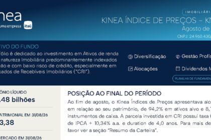 Capa do Relatório Gerencial de 08/2026 do KNIP11 (KINEA ÍNDICES DE PREÇOS FUNDO DE INVESTIMENTO IMOBILIÁRIO RESPONSABILIDADE LIMITADA)