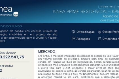 Capa do Relatório Gerencial de 08/2026 do KPMR11 (KINEA PRIME RESIDENCIAL I FUNDO DE INVESTIMENTO IMOBILIÁRIO DE RESPONSABILIDADE LIMITADA)