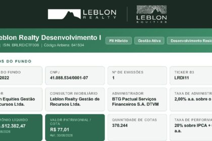 Capa do Relatório Gerencial de 06/2026 do LRDI11 (LEBLON REALTY DESENVOLVIMENTO I FUNDO DE INVESTIMENTO IMOBILIÁRIO RESPONSABILIDADE LIMITADA)