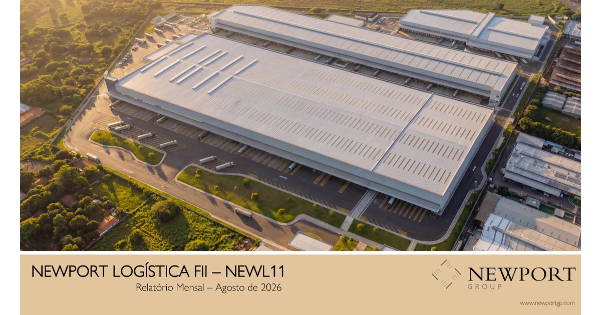 Capa do Relatório Gerencial de 08/2026 do NEWL11 (NEWPORT LOGÍSTICA FUNDO DE INVESTIMENTO IMOBILIÁRIO RESPONSABILIDADE LIMITADA)
