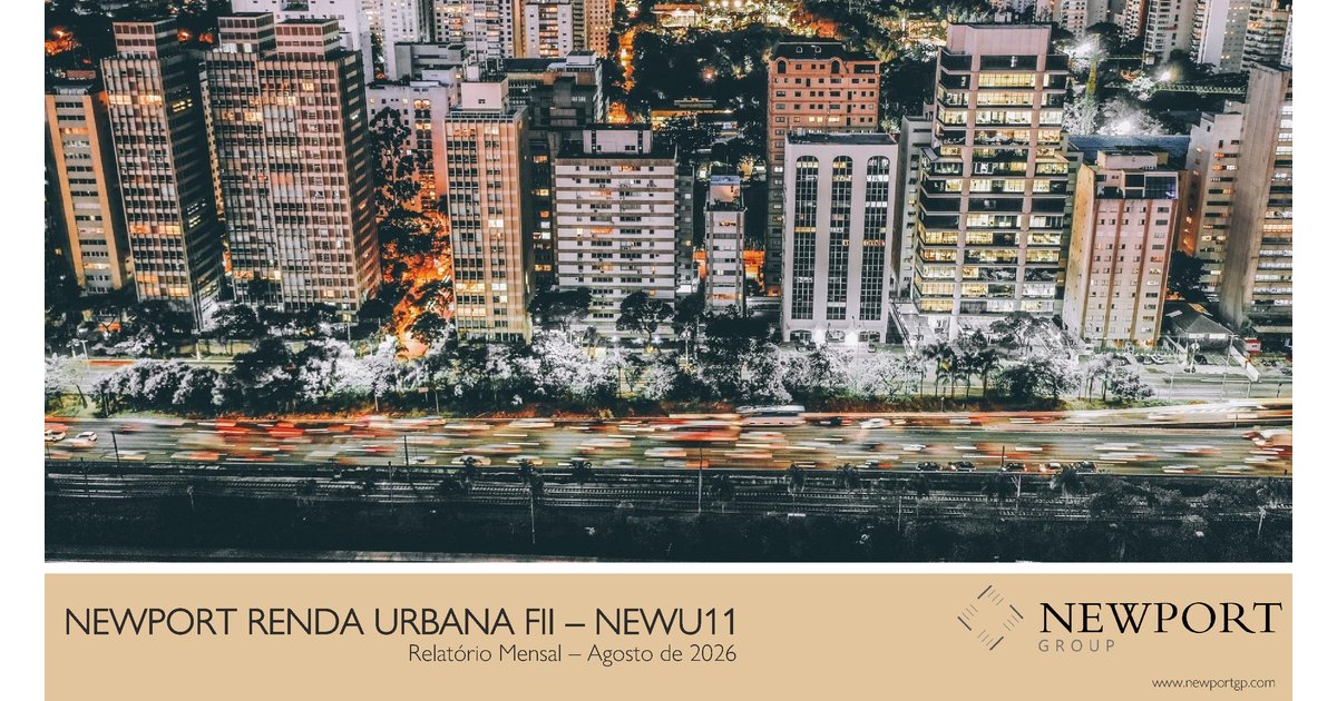 Capa do Relatório Gerencial de 08/2026 do NEWU11 (NEWPORT RENDA URBANA FUNDO DE INVESTIMENTO IMOBILIÁRIO RESPONSABILIDADE LIMITADA)