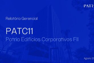 Capa do Relatório Gerencial de 08/2026 do PATC11 (PÁTRIA EDIFÍCIOS CORPORATIVOS - FUNDO DE INVESTIMENTO IMOBILIÁRIO - RESPONSABILIDADE LIMITADA)