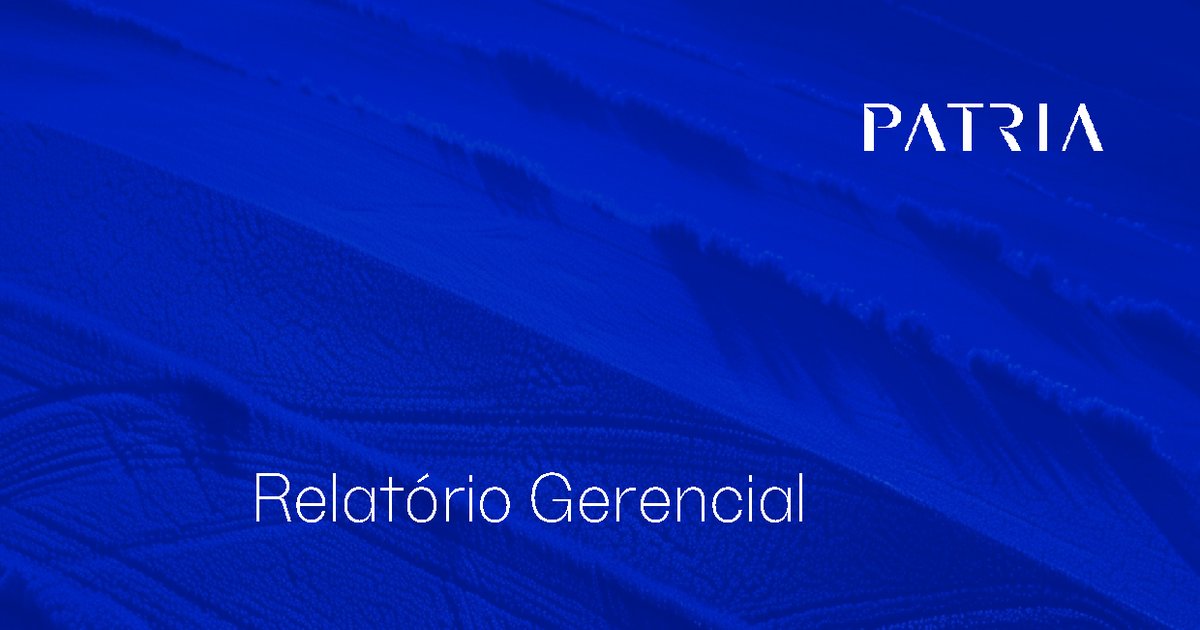 Capa do Relatório Gerencial de 08/2026 do PLCA11 (PATRIA CREDITO AGRO FI NAS CADEIAS PRODUTIVAS DO AGRONEGOCIO - FIAGRO - RESP LIMITADA)