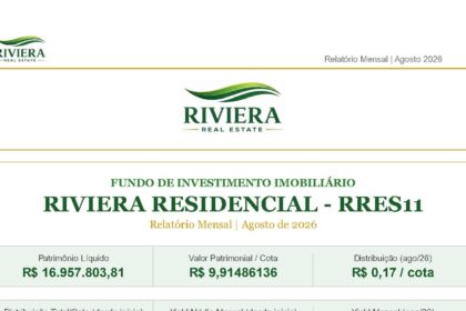 Capa do Relatório Gerencial de 08/2026 do RRES11 (FUNDO DE INVESTIMENTO IMOBILIÁRIO RIVIERA RESIDENCIAL - RESPONSABILIDADE LIMITADA)
