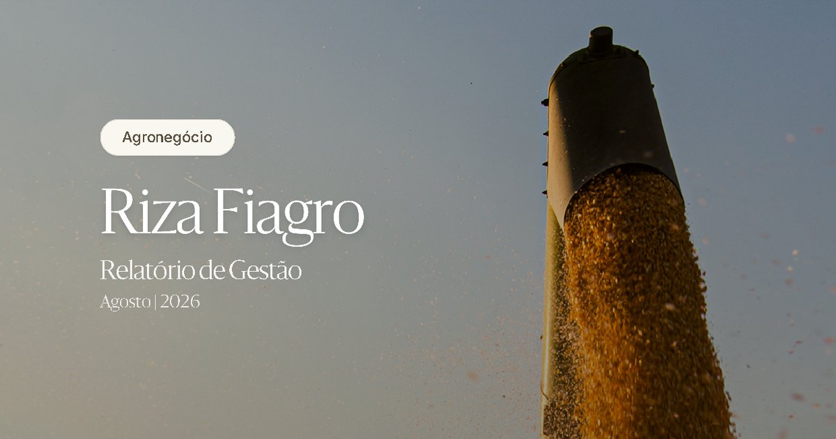 Capa do Relatório Gerencial de 08/2026 do RZAG11 (FUNDO DE INVESTIMENTO NAS CADEIAS PRODUTIVAS AGROINDUSTRIAIS RIZA AGRO - FIAGRO - IMOBILIÁRIO)