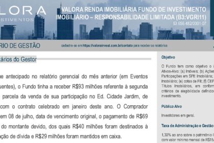 Capa do Relatório Gerencial de 07/2026 do VGRI11 (VALORA RENDA IMOBILIÁRIA FUNDO DE INVESTIMENTO IMOBILIÁRIO RESPONSABILIDADE LIMITADA)