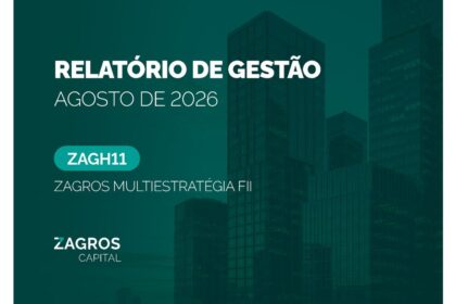 Capa do Relatório Gerencial de 08/2026 do ZAGH11 (ZAGROS MULTIESTRATÉGIA FUNDO DE INVESTIMENTO IMOBILIÁRIO RESPONSABILIDADE LIMITADA)