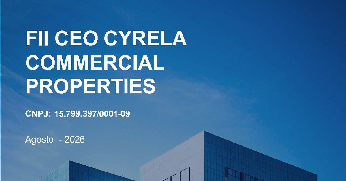 Capa do Relatório Gerencial de 09/2026 do CEOC11 (FUNDO DE INVESTIMENTO IMOBILIÁRIO - FII CEO CYRELA COMMERCIAL PROPERTIES RESPONSABILIDADE LIMITADA)