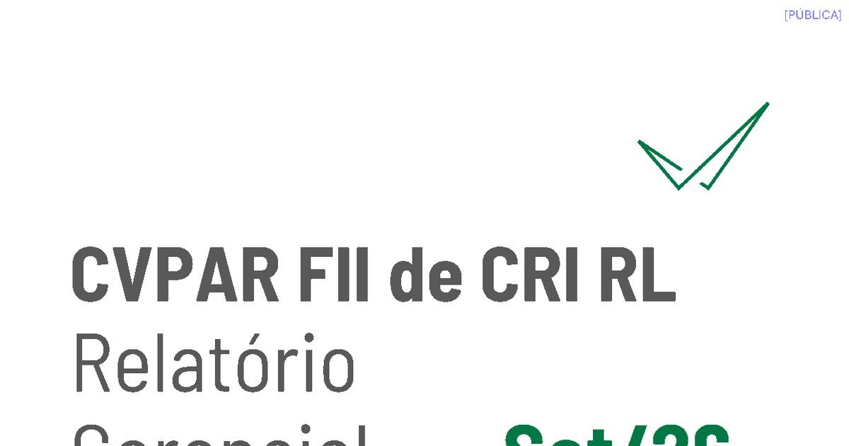 Capa do Relatório Gerencial de 09/2026 do CVPR11 (CVPAR FUNDO DE INVESTIMENTO IMOBILIÁRIO DE CRI RESPONSABILIDADE LIMITADA)
