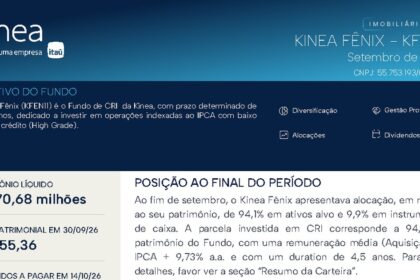 Capa do Relatório Gerencial de 09/2026 do KFEN11 (KINEA FÊNIX FUNDO DE INVESTIMENTO IMOBILIÁRIO - RESPONSABILIDADE LIMITADA)