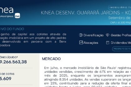 Capa do Relatório Gerencial de 09/2026 do KGUJ11 (KINEA DESENVOLVIMENTO GUARARÁ JARDINS FUNDO DE INVESTIMENTO IMOBILIÁRIO RESPONSABILIDADE LIMITADA)
