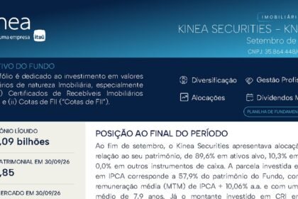 Capa do Relatório Gerencial de 09/2026 do KNSC11 (KINEA SECURITIES FUNDO DE INVESTIMENTO IMOBILIÁRIO RESPONSABILIDADE LIMITADA)