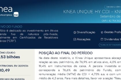 Capa do Relatório Gerencial de 09/2026 do KNUQ11 (KINEA UNIQUE HY CDI FUNDO DE INVESTIMENTO IMOBILIÁRIO RESPONSABILIDADE LIMITADA)