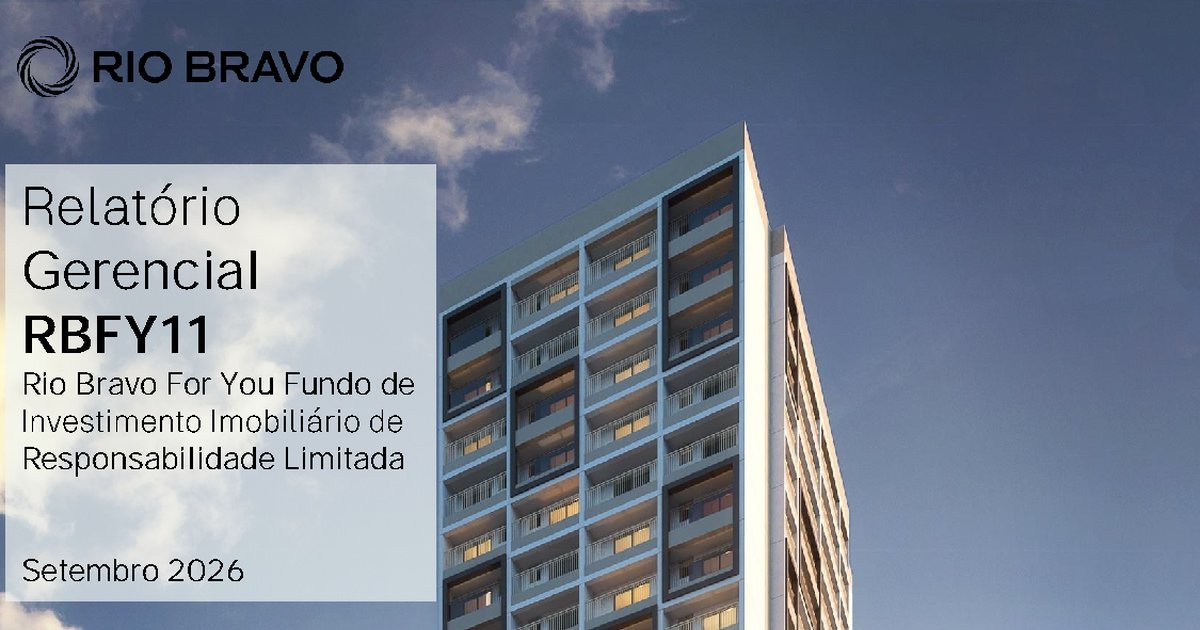 Capa do Relatório Gerencial de 09/2026 do RBFY11 (Rio Bravo For You Fundo de Investimento Imobiliário de Responsabilidade Limitada)