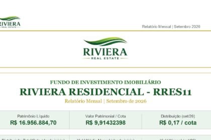 Capa do Relatório Gerencial de 09/2026 do RRES11 (FUNDO DE INVESTIMENTO IMOBILIÁRIO RIVIERA RESIDENCIAL - RESPONSABILIDADE LIMITADA)