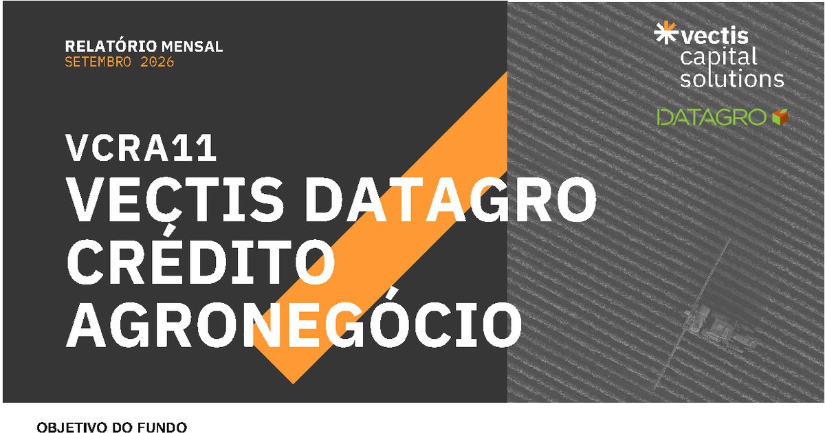 Capa do Relatório Gerencial de 09/2026 do VCRA11 (VECTIS DATAGRO CRÉDITO AGRONEGÓCIO - FI NAS CADEIAS PRODUTIVAS DO AGRONEGÓCIO RESP LIMITADA)