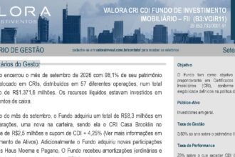 Capa do Relatório Gerencial de 09/2026 do VGIR11 (VALORA CRI CDI FUNDO DE INVESTIMENTO IMOBILIÁRIO - FII RESPONSABILIDADE LIMITADA)